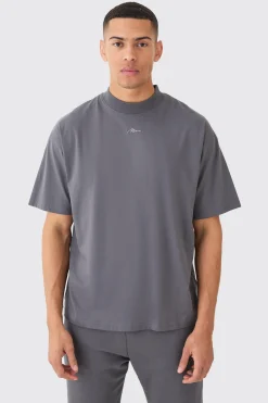 boohooMAN Man Signature Oversized Extended Neck Tshirt And Jogger Set | UK| Sets & Co-Ords