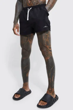 boohooMAN Man Signature Short Length Swim Shorts | UK| Shorts