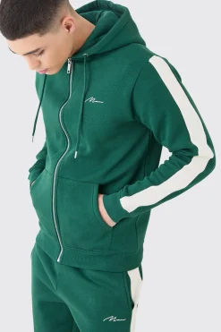 boohooMAN Man Signature Slim Zip Through Colour Block Short Tracksuit | UK| Tracksuits