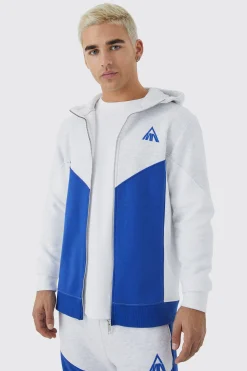 boohooMAN Man Slim Fit Zip Funnel Colour Block Hoodie | UK| Hoodies & Sweatshirts