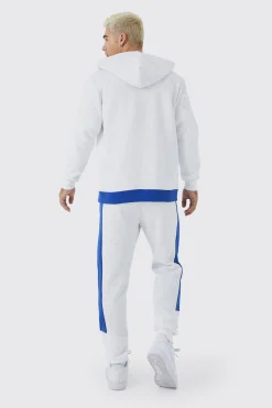 boohooMAN Man Slim Fit Zip Funnel Colour Block Hoodie | UK| Hoodies & Sweatshirts