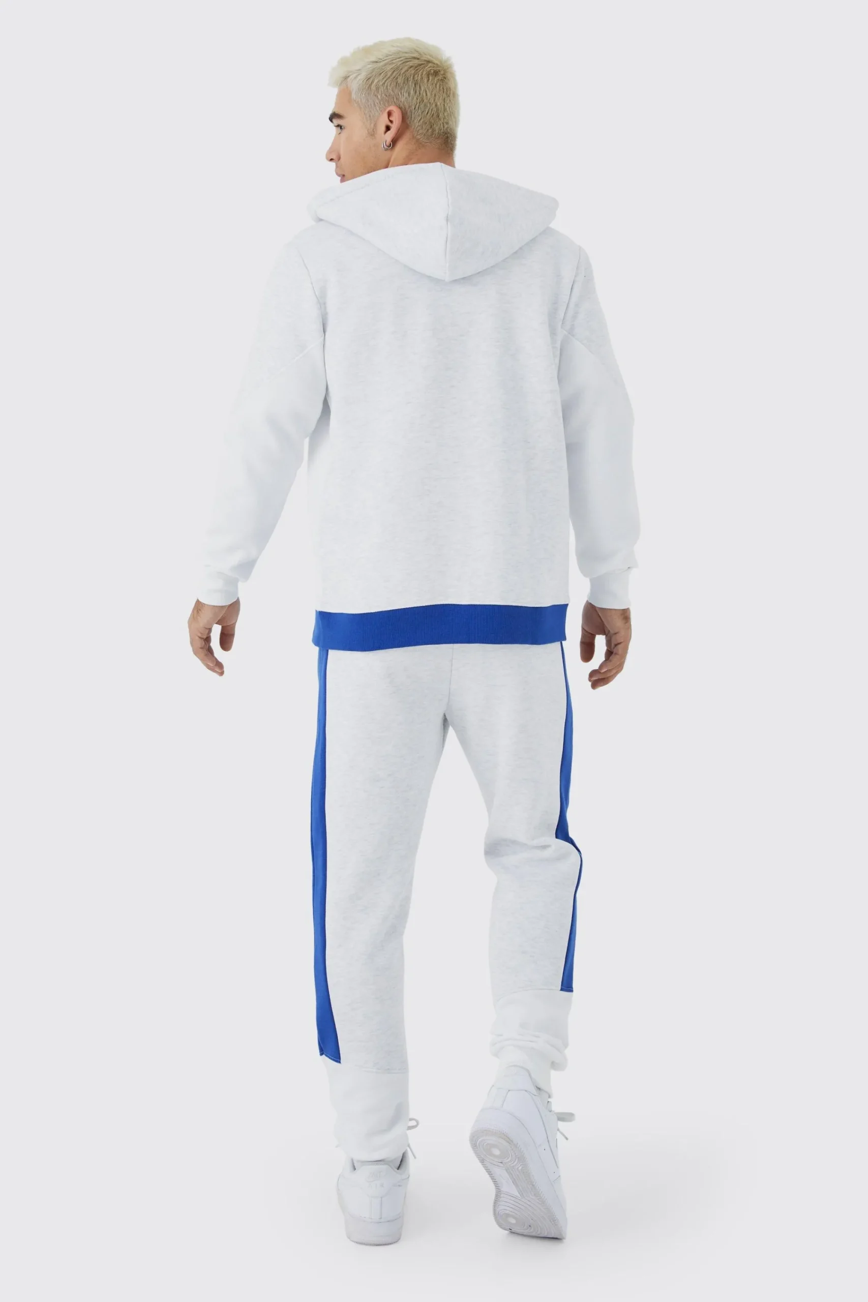 boohooMAN Man Slim Fit Zip Funnel Colour Block Hoodie | UK| Hoodies & Sweatshirts