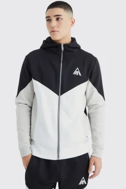 boohooMAN Man Slim Funnel Hooded Colour Block Tracksuit | UK| Tracksuits