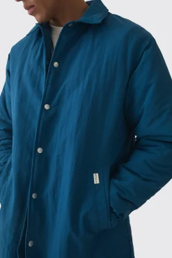 boohooMAN Man Tab Crinkle Longline Mac In | UK| Coats & Jackets