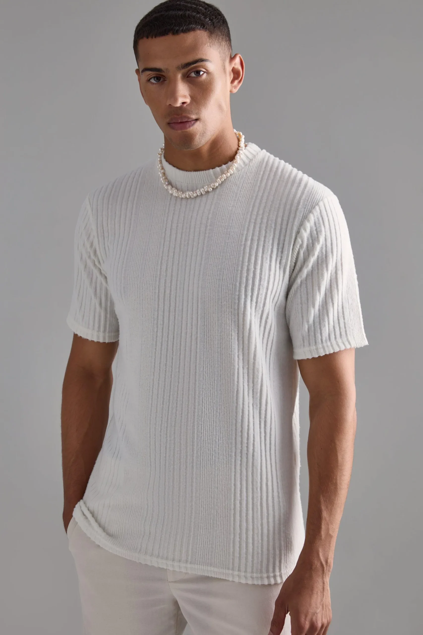 Marl Brushed Rib T-shirt | UK^boohooMAN