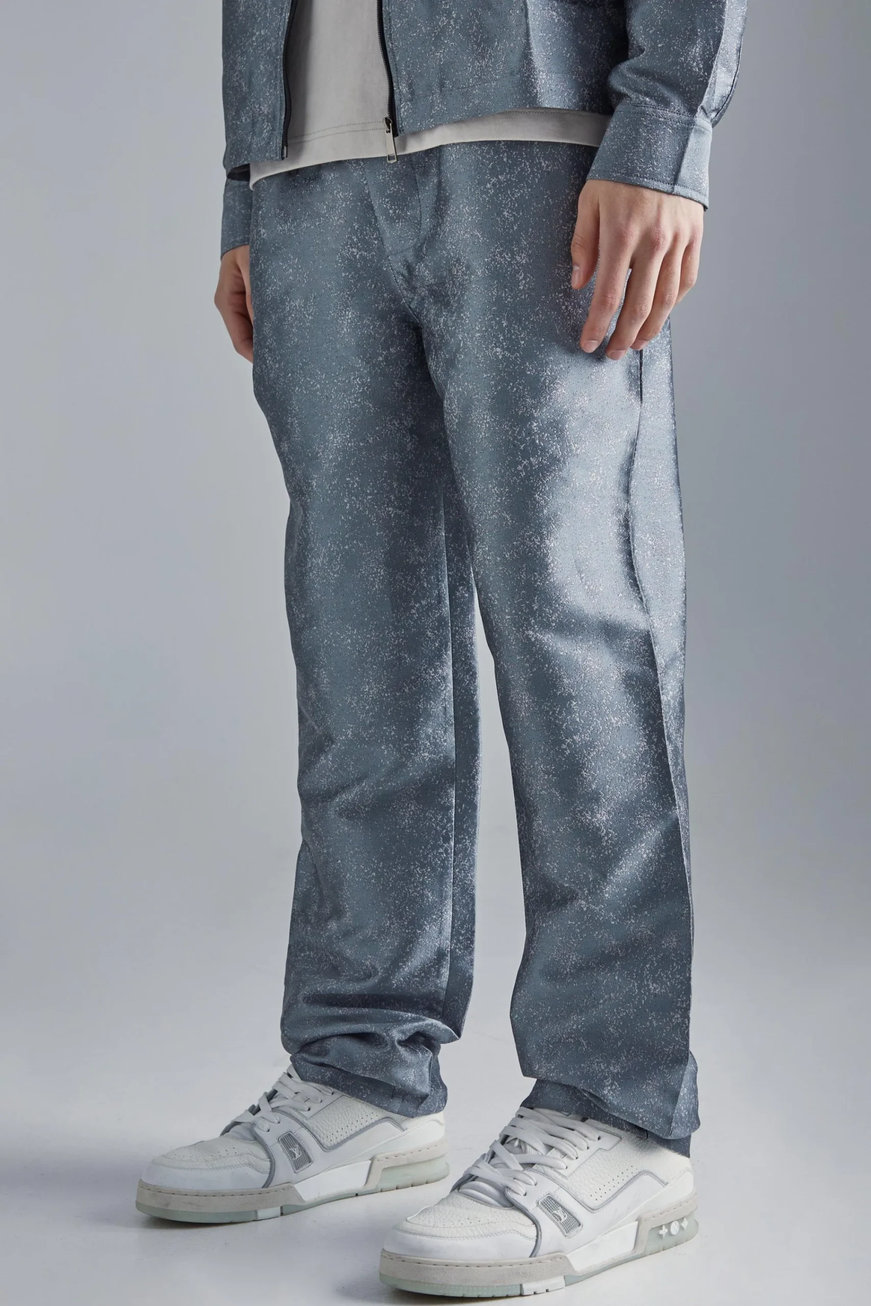 boohooMAN Marl Fabric Interest Straight Trouser | UK| Sets & Co-Ords