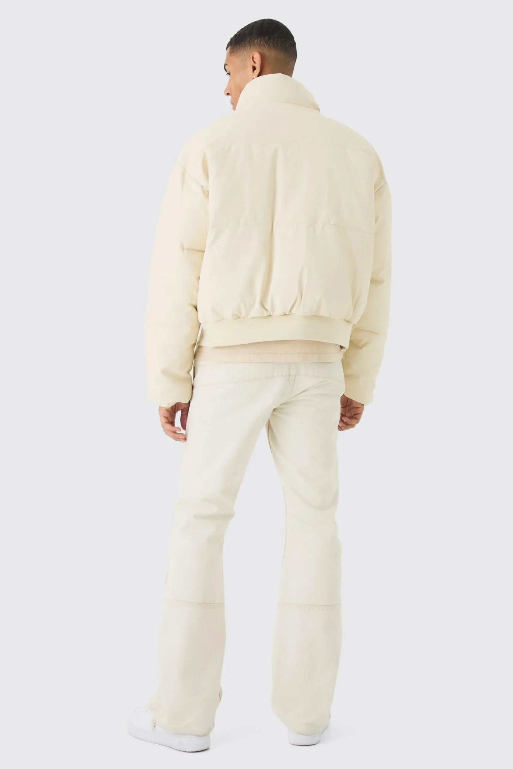 boohooMAN Matte Pu Funnel Neck Puffer In | UK| Coats & Jackets