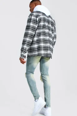 boohooMAN Mens Skinny Stretch Rip And Repair Biker Jeans | UK| Trousers|Jeans