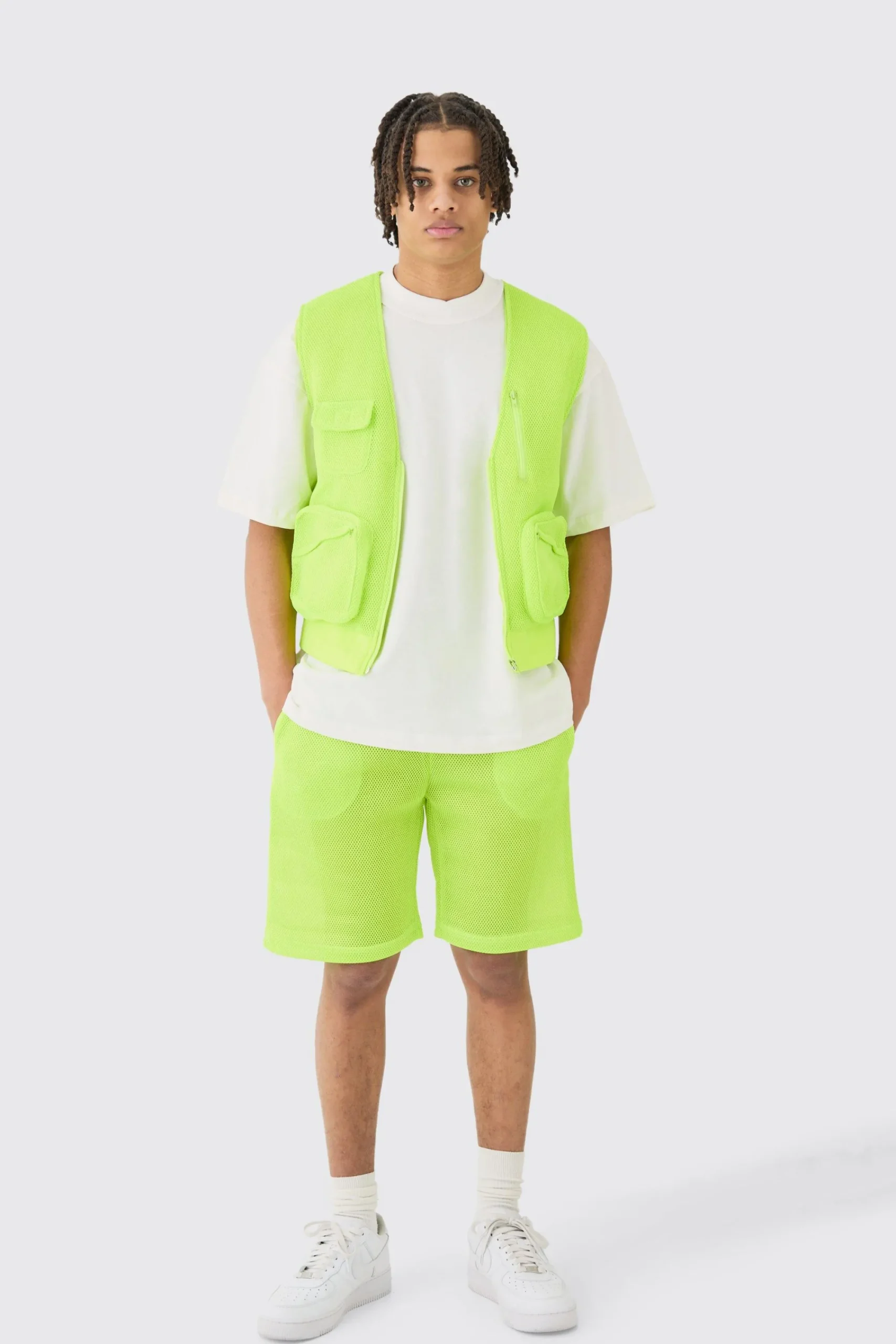 boohooMAN Mesh Vest & Short Set | UK| Sets & Co-Ords