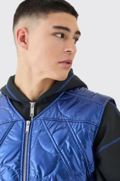 boohooMAN Metallic Quilted Gilet | UK| Coats & Jackets