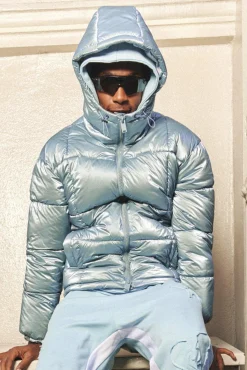 boohooMAN Metallic Square Quilted Puffer | UK| Coats & Jackets