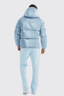 boohooMAN Metallic Square Quilted Puffer | UK| Coats & Jackets