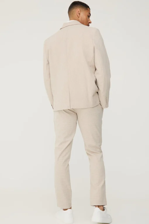 boohooMAN Micro Houndstooth Slim Fit Suit Trousers | UK| Suits & Tailoring|Trousers