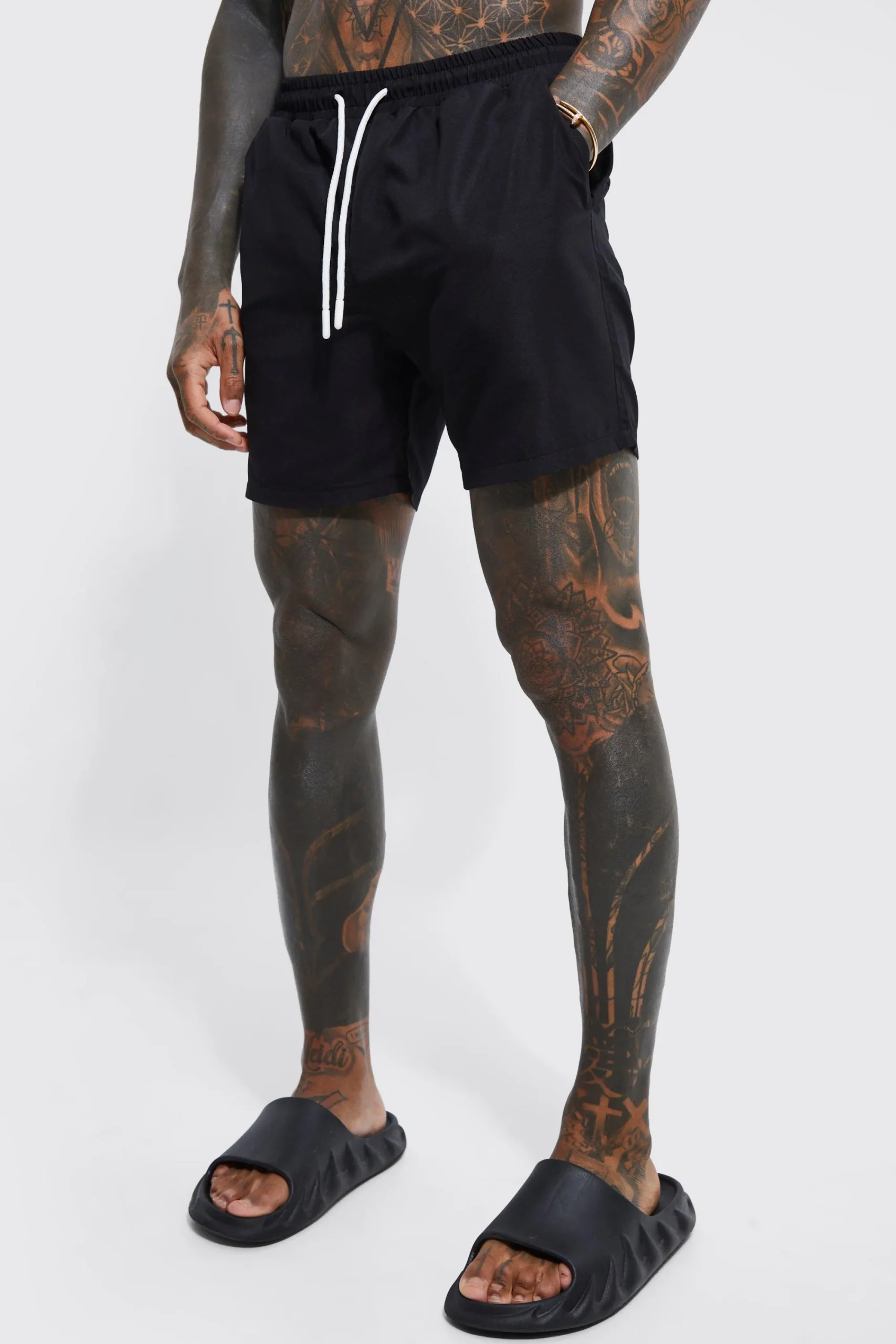 boohooMAN Mid Length Plain Swim Shorts | UK| Shorts