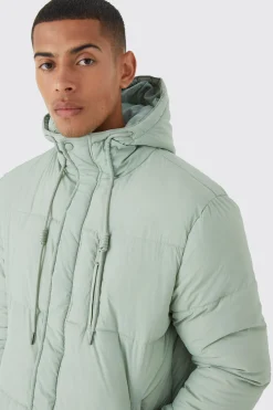 boohooMAN Mid Length Puffer Parka | UK| Coats & Jackets