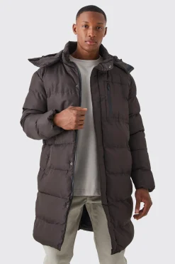 boohooMAN Mid Length Puffer Parka With Hood | UK| Coats & Jackets