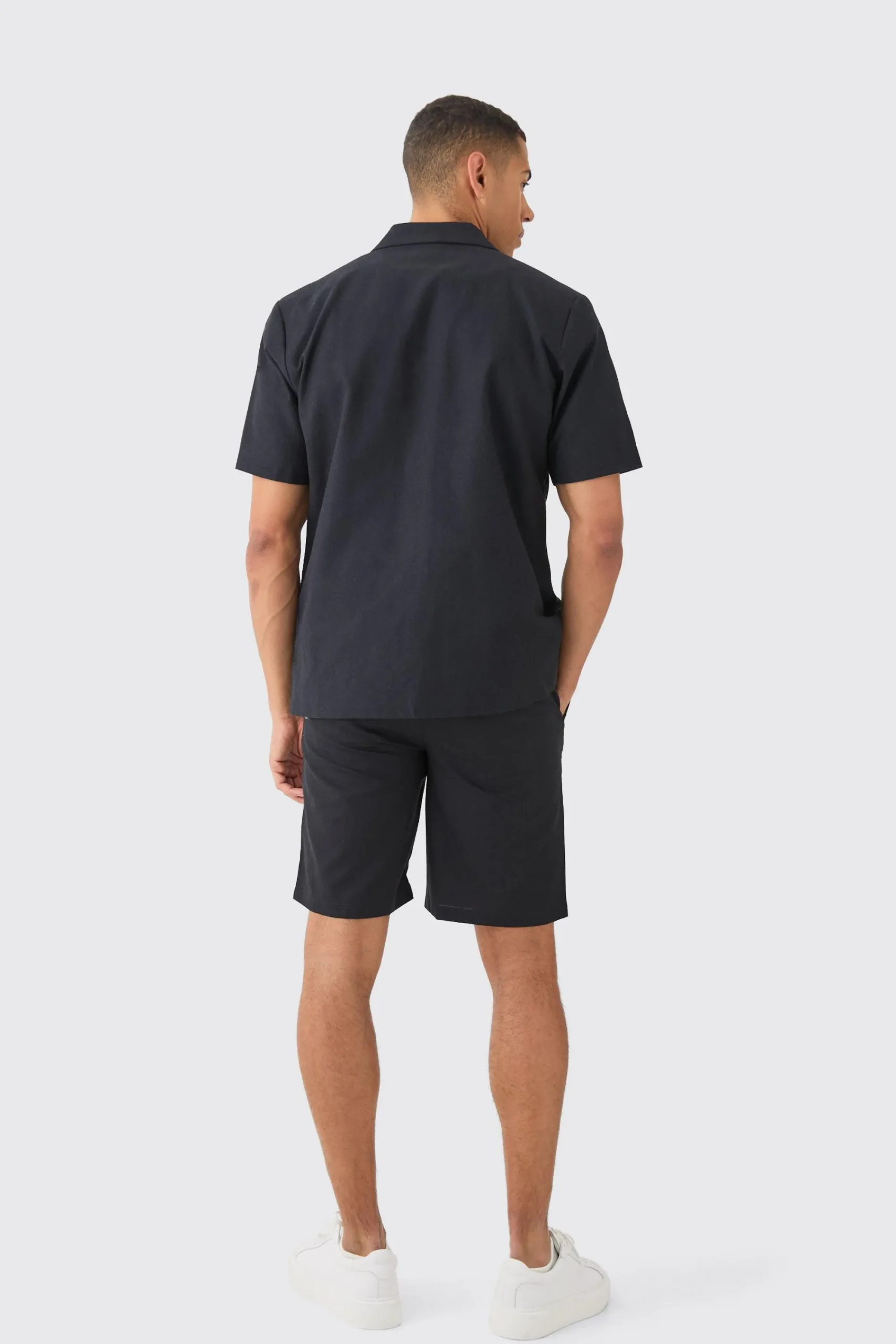 boohooMAN Mix & Match Linen Blend Short Sleeve Double Breasted Blazer | UK| Suits & Tailoring