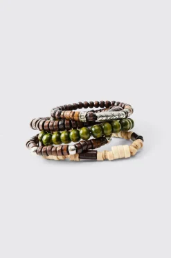 boohooMAN Mixed Bead Western Bracelets | UK| Jewellery & Watches