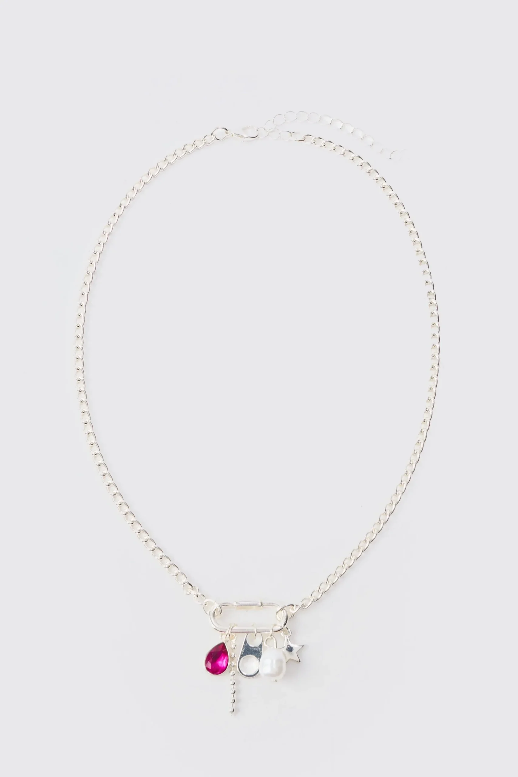 boohooMAN Mixed Pendant Loop Chain Necklace In | UK| Jewellery & Watches