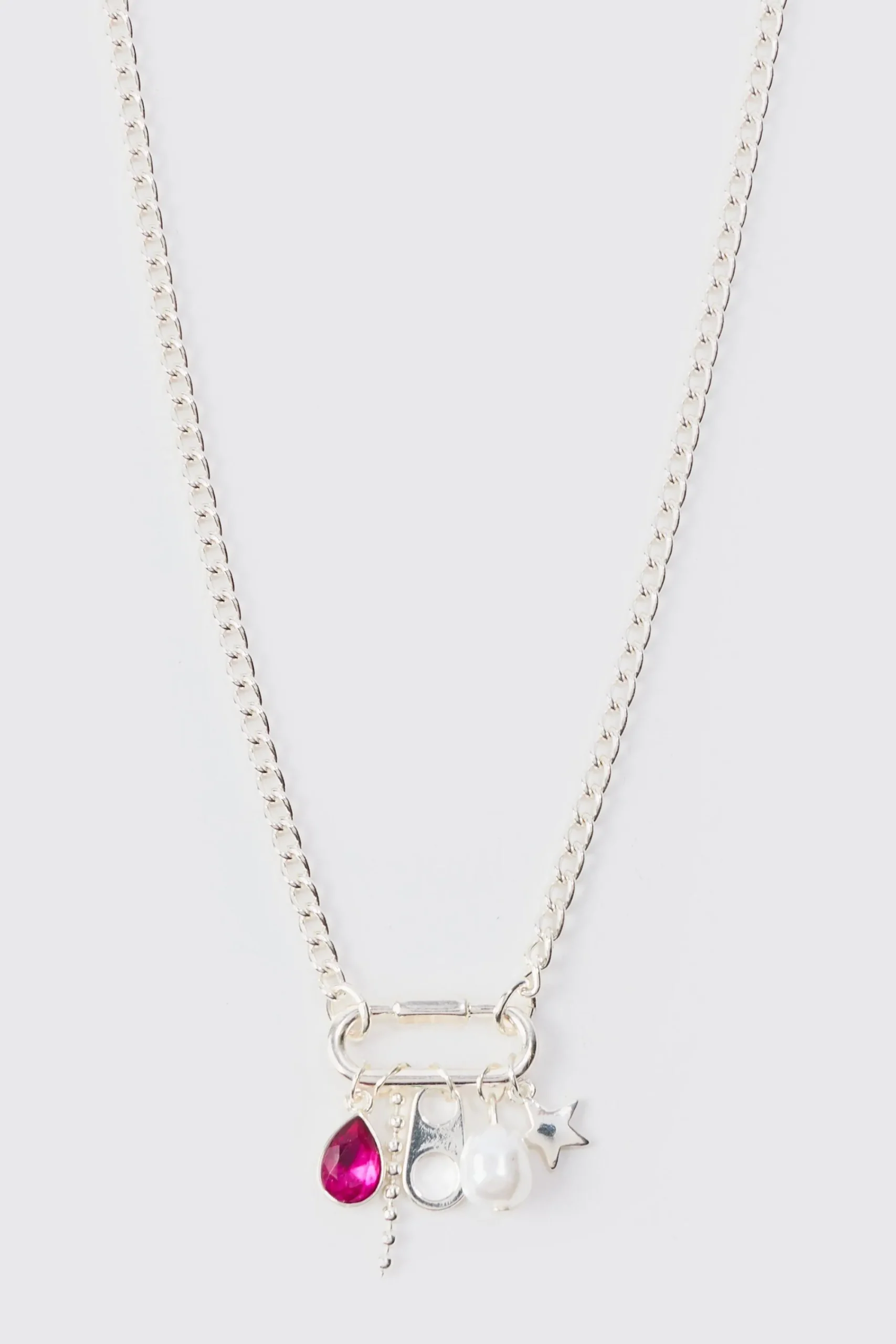 boohooMAN Mixed Pendant Loop Chain Necklace In | UK| Jewellery & Watches