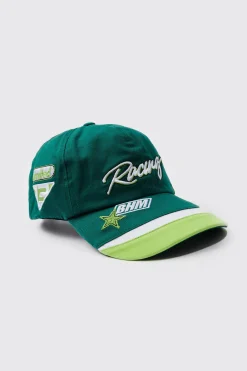 boohooMAN Moto Badge Washed Cap | UK| Hats & Caps