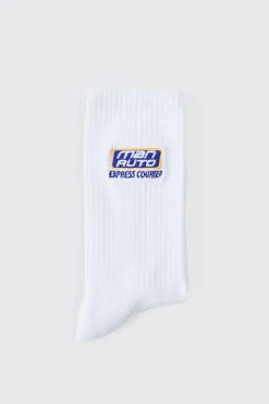 boohooMAN Moto Man Auto Embroidered Socks | UK| Underwear & Socks|Underwear & Socks