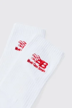 boohooMAN Moto World Class Service Embroidered Socks | UK| Underwear & Socks|Underwear & Socks