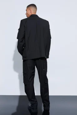 boohooMAN Multi Cargo Pocket Boxy Suit | UK| Suits & Tailoring
