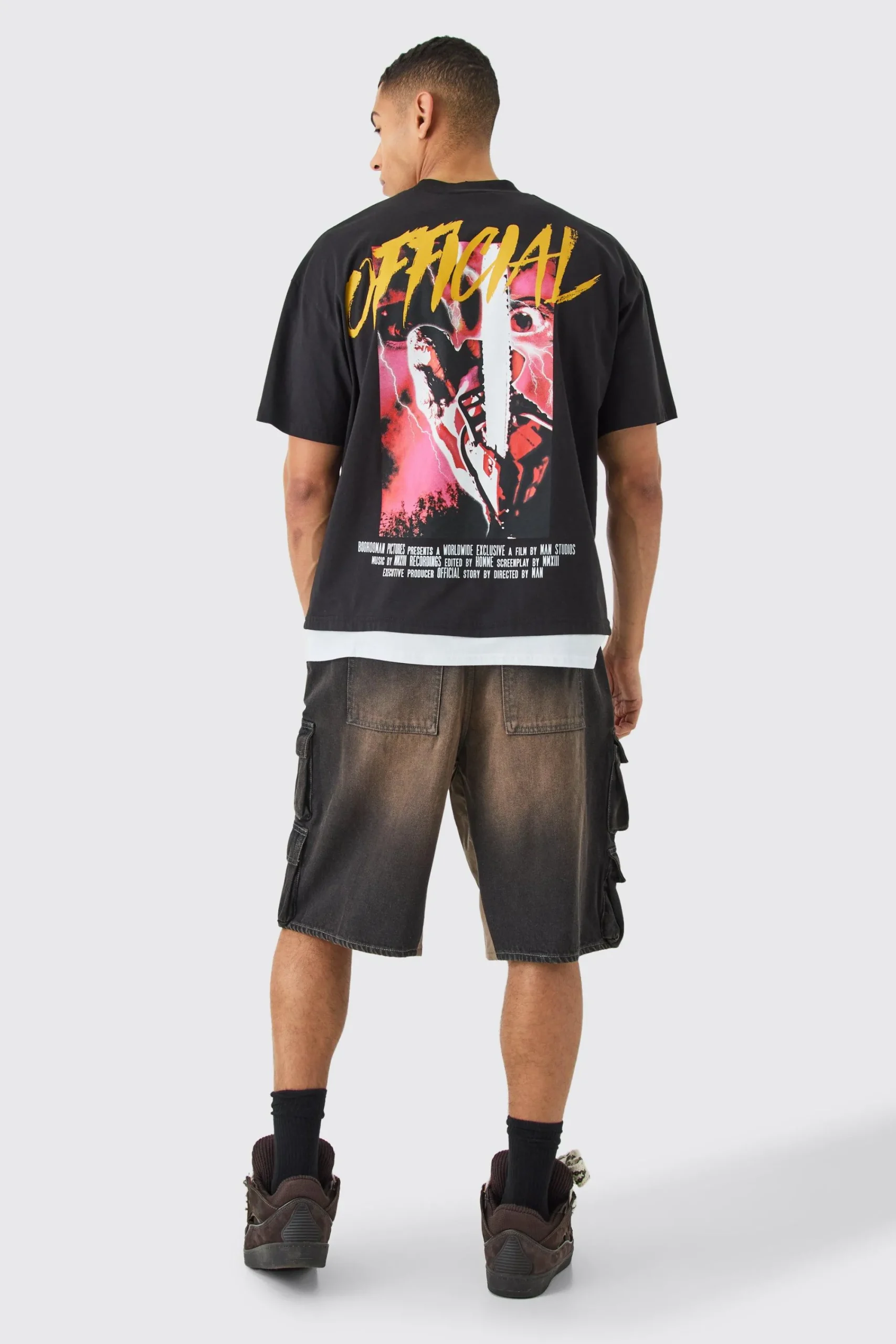 boohooMAN Multi Cargo Pocket Gusset Detail Denim Parachute Shorts | UK| Shorts