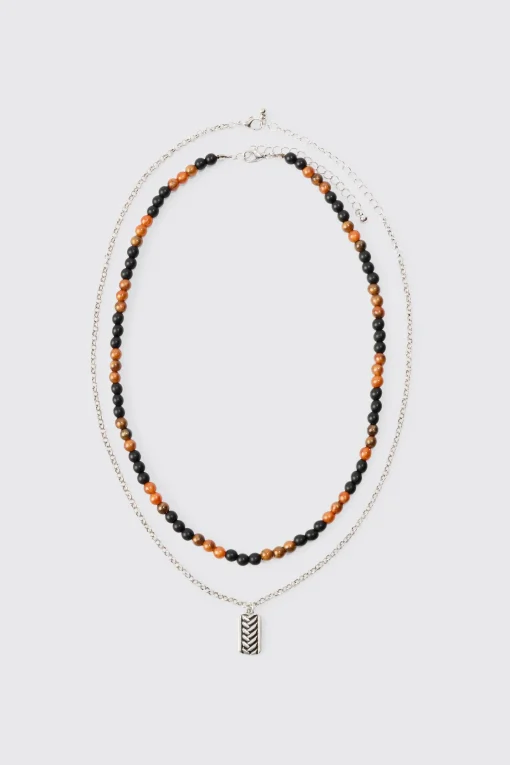 boohooMAN Multi Layer Dog Tag Pendant Necklace | UK| Jewellery & Watches