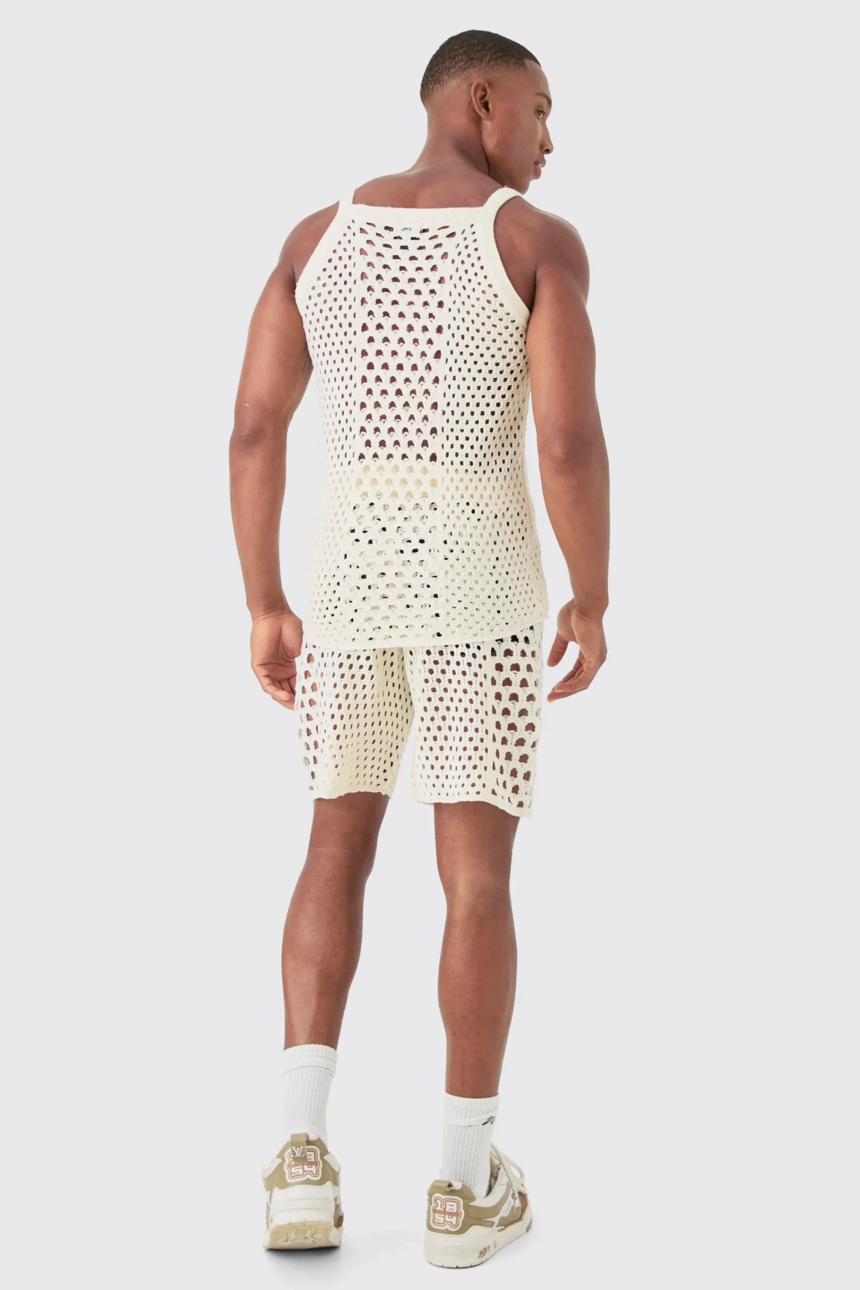 boohooMAN Muscle Fit Knitted Tank Short Set | UK| Sets & Co-Ords|Tracksuits