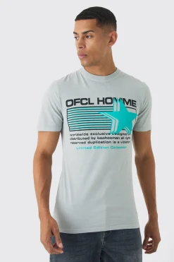 Muscle Fit Ofcl Star Print T-Shirt | UK^boohooMAN Outlet