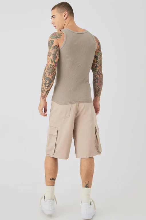 Muscle Fit Ribbed Vest | UK^boohooMAN Clearance
