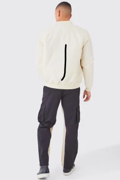 boohooMAN Nylon Varsity Jacket With Badges | UK| Coats & Jackets