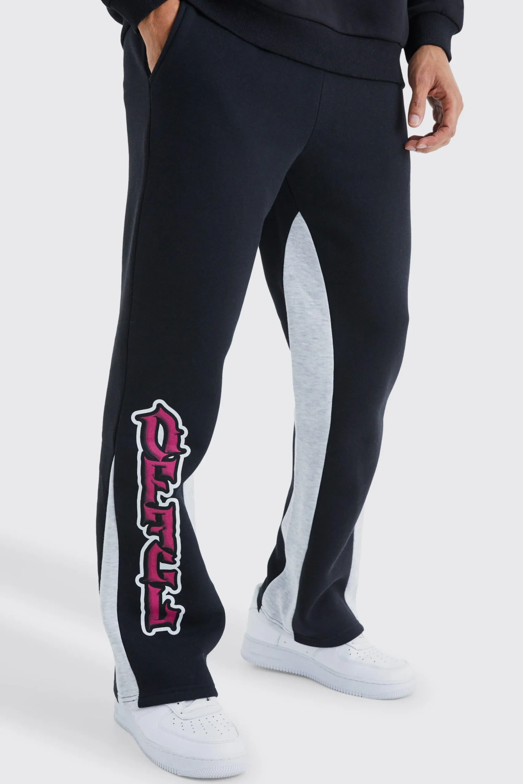 boohooMAN Official Graffiti Gusset Joggers | UK| Joggers