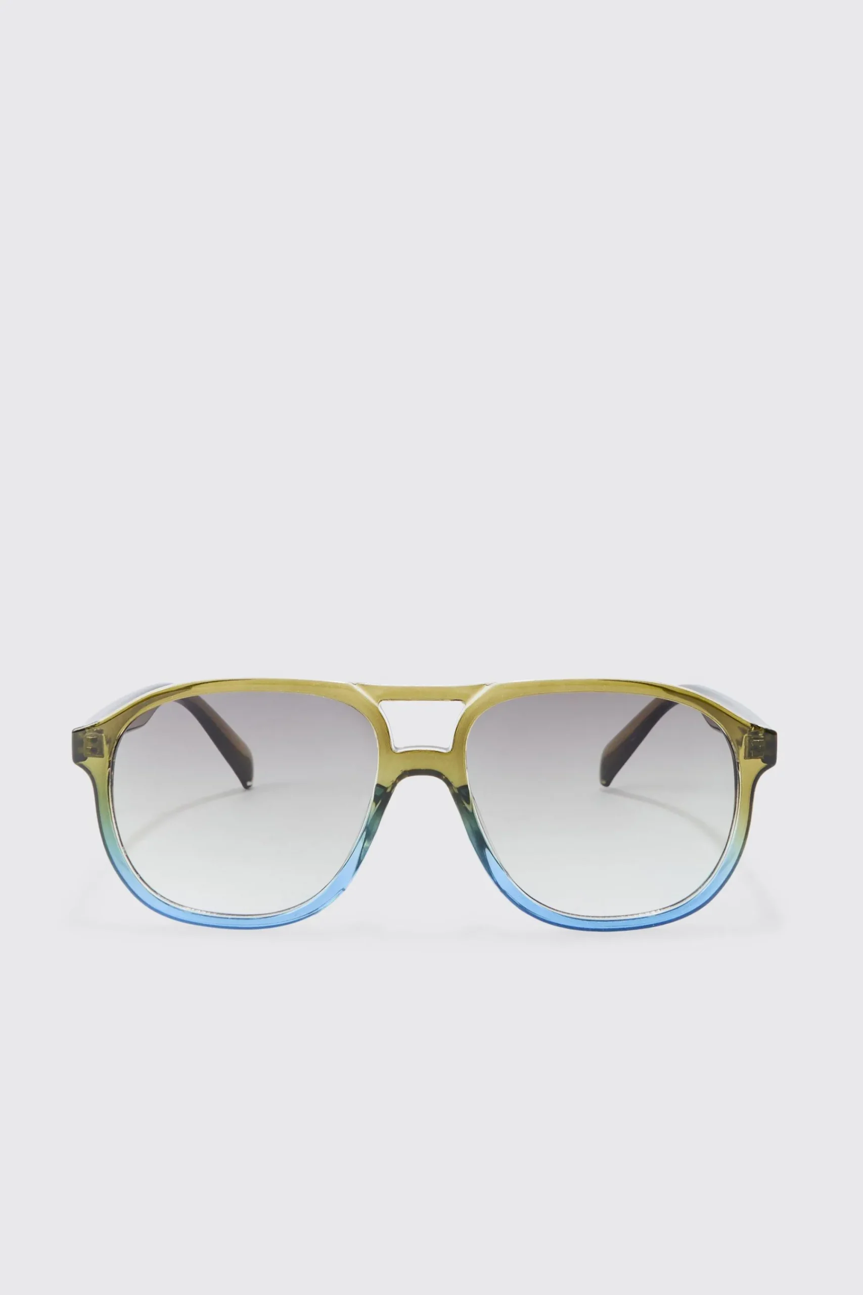 boohooMAN Ombre Frame Plastic Aviator Sunglasses In | UK| Sunglasses