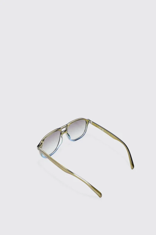 boohooMAN Ombre Frame Plastic Aviator Sunglasses In | UK| Sunglasses