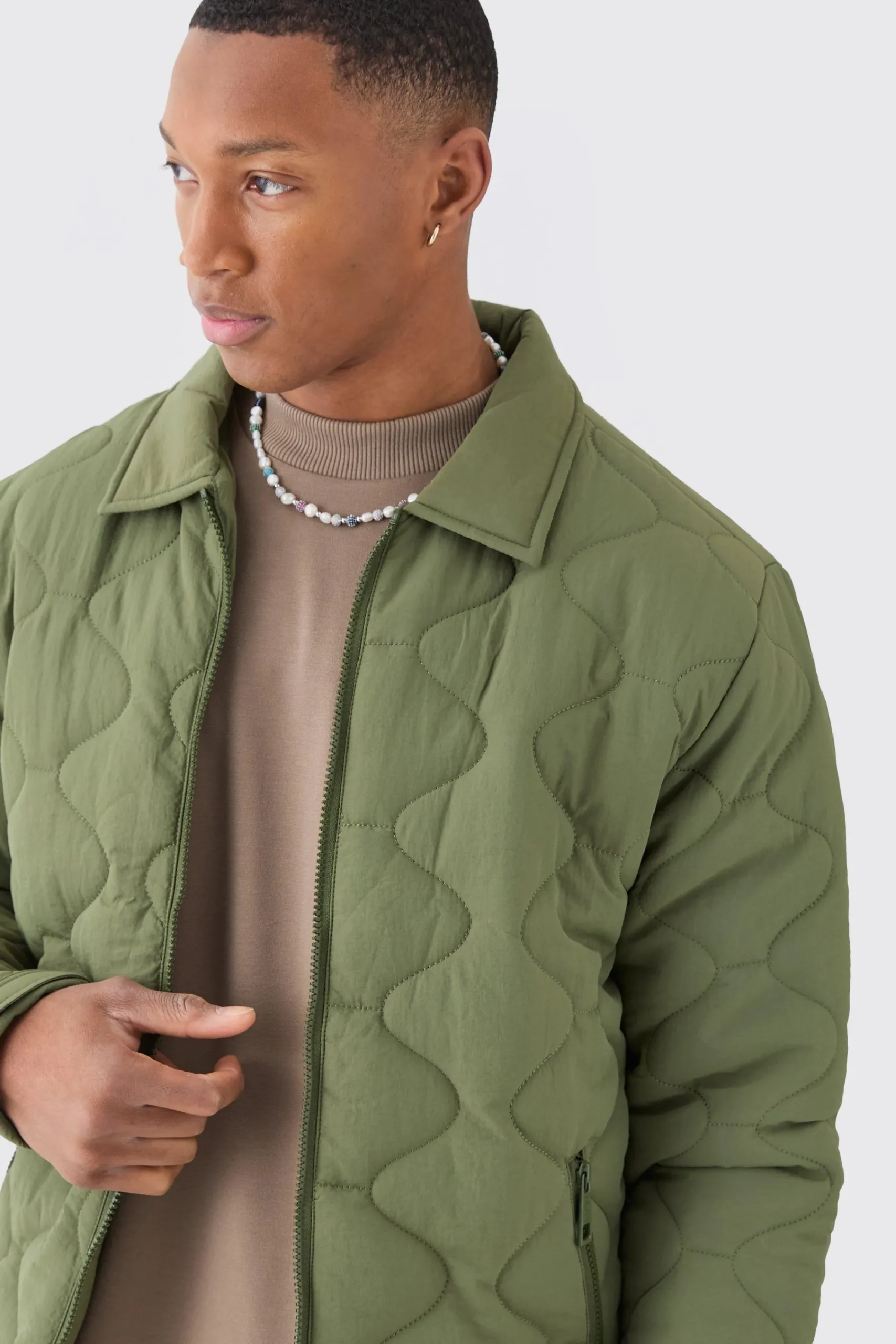 boohooMAN Onion Quilted Collared Jacket | UK| Coats & Jackets