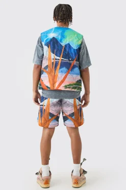 boohooMAN Onion Quilted Landscape Gilet And Short Set | UK| Sets & Co-Ords