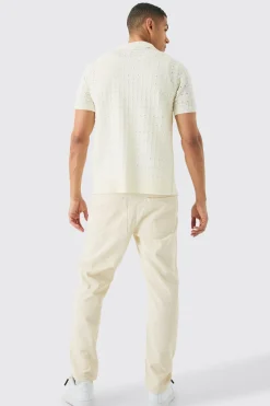 boohooMAN Open Stitch Button Down Knitted Shirt In | UK| Shirts