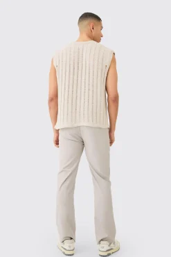 Open Stitch Vest In | UK^boohooMAN