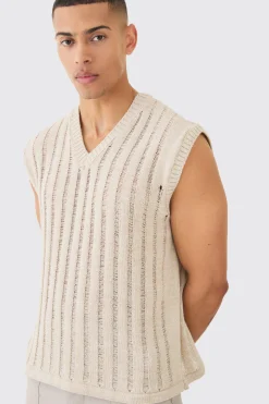 Open Stitch Vest In | UK^boohooMAN