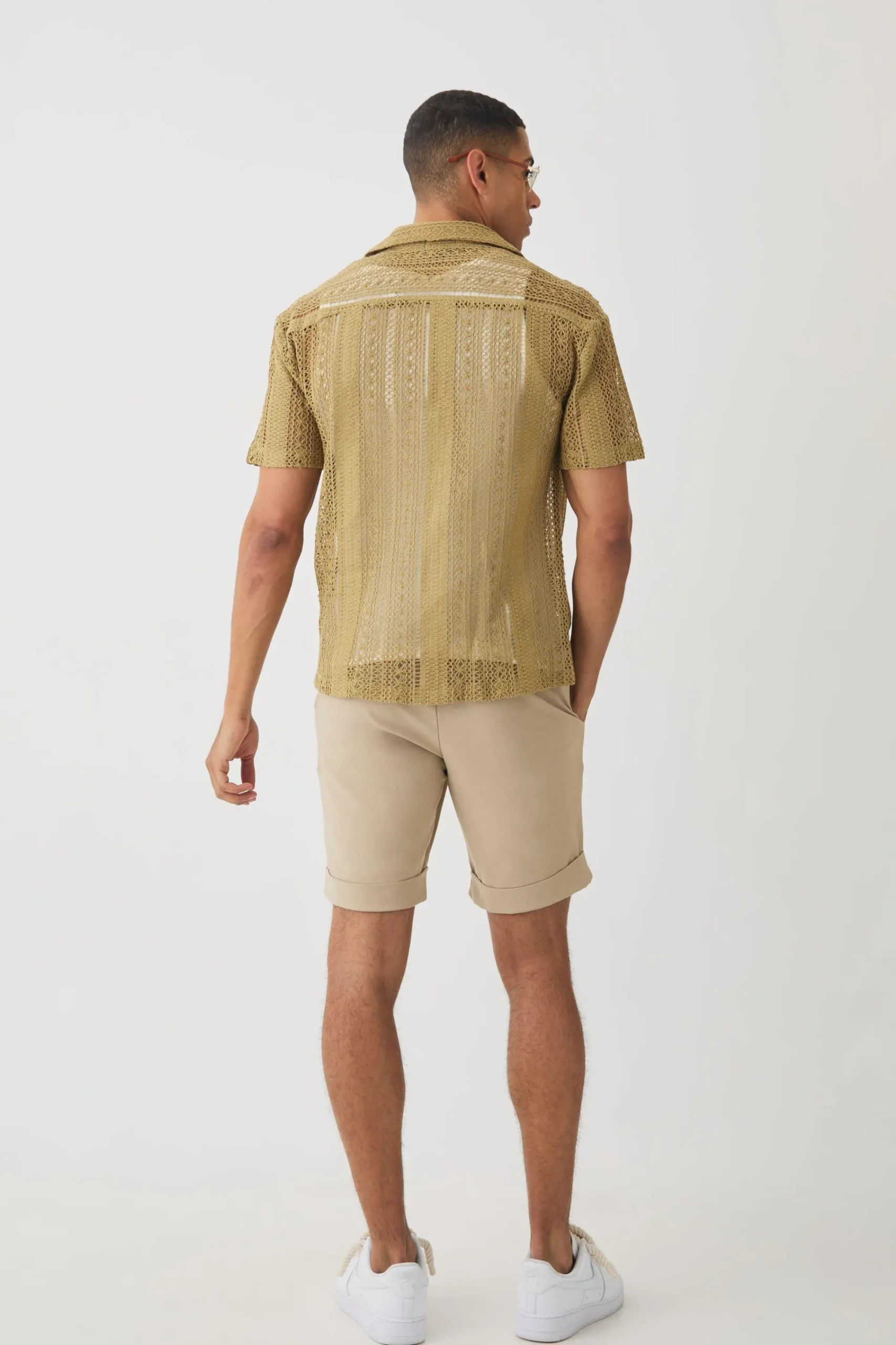 boohooMAN Open Weave Crochet Shirt | UK| Shirts