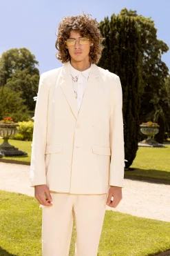 boohooMAN Organza Embroidered Relaxed Suit | UK| Suits & Tailoring