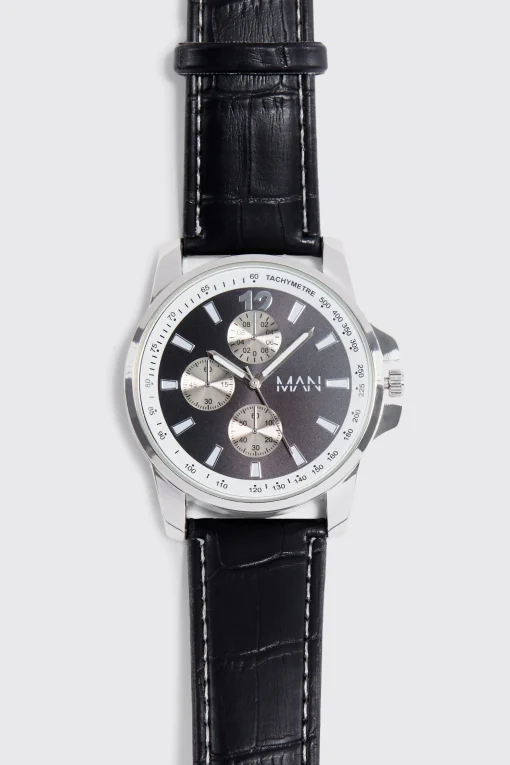 boohooMAN Original Man Faux Leather Strap Watch | UK| Jewellery & Watches