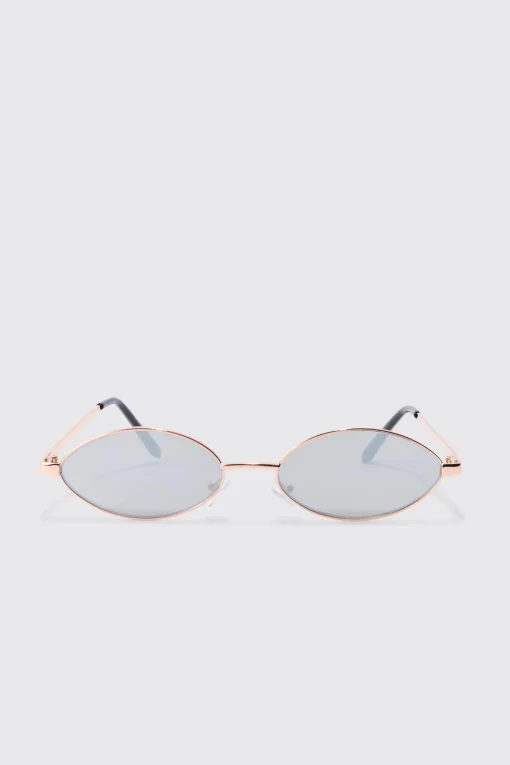 boohooMAN Oval Metal Frame Sunglasses In | UK| Sunglasses