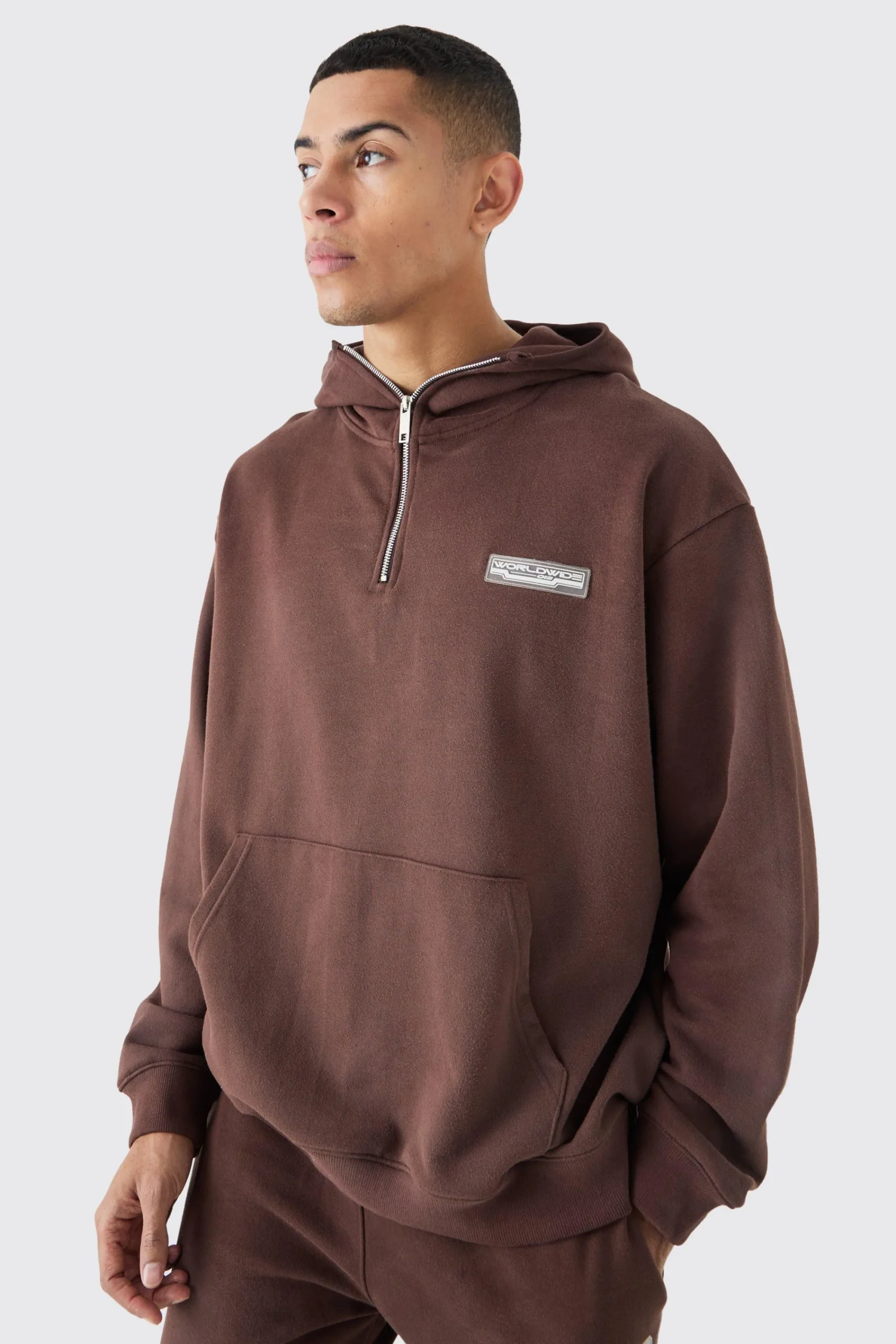 boohooMAN Oversized 1/4 Zip Washed Loopback Hoodie | UK| Hoodies & Sweatshirts