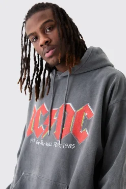 boohooMAN Oversized ACDC Band Wash License Hoodie | UK| Hoodies & Sweatshirts