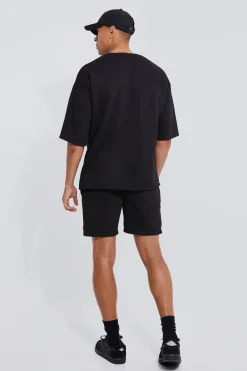 boohooMAN Oversized B Baseball Polo And Short Set | UK| Tracksuits