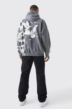 boohooMAN Oversized Bleach Tie Dye Graphic Hoodie | UK| Hoodies & Sweatshirts